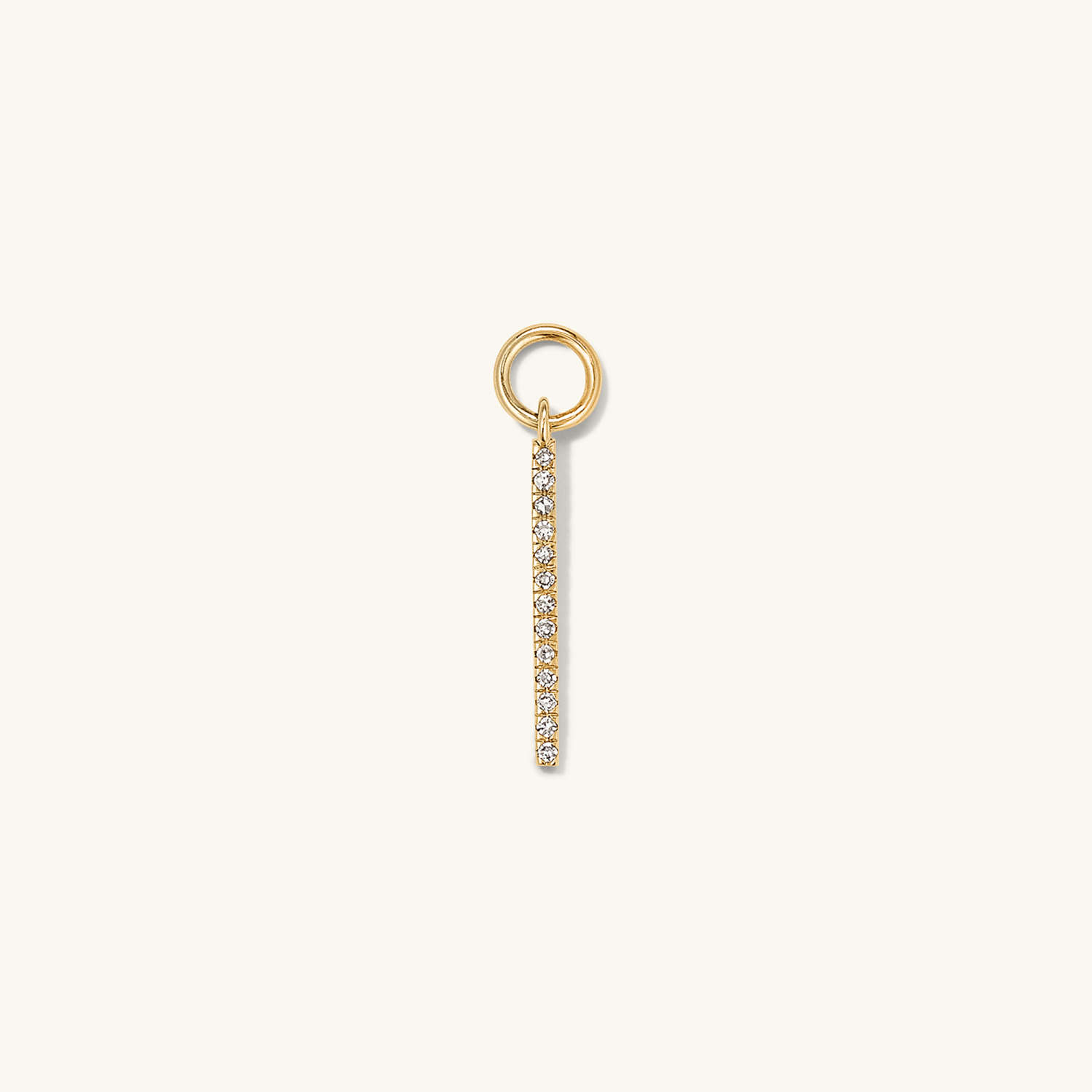 Natural Diamond Single Pave Bar Hoop 14K Gold Earring  customdiamjewel   