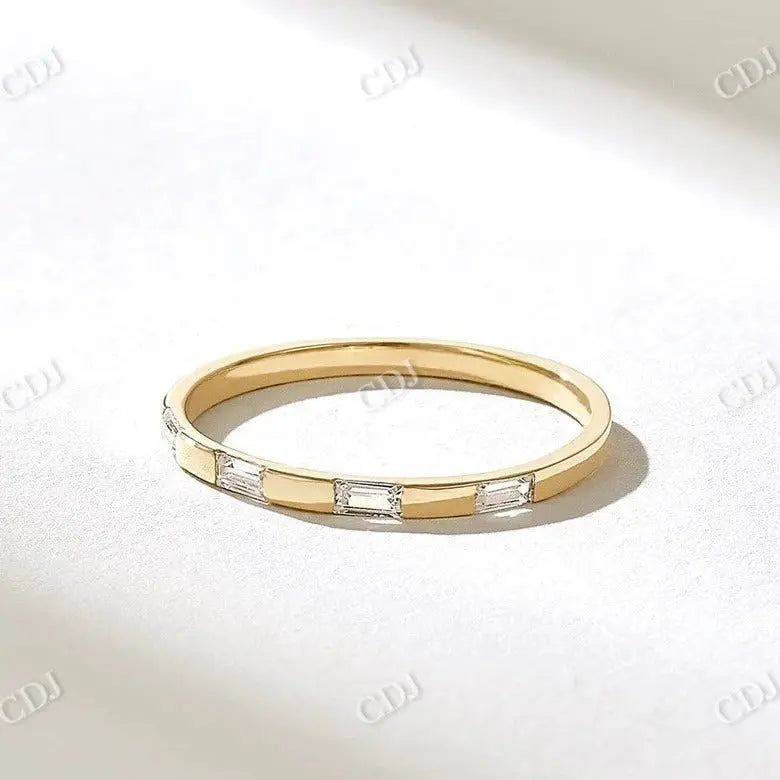 0.18CTW Baguette Half Eternity Lab Grown Wedding Band  customdiamjewel 10KT Yellow Gold VVS-EF