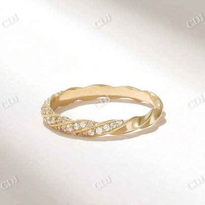 0.22CTW Twisted Half Eternity Wedding Band  customdiamjewel 10KT Yellow Gold VVS-EF