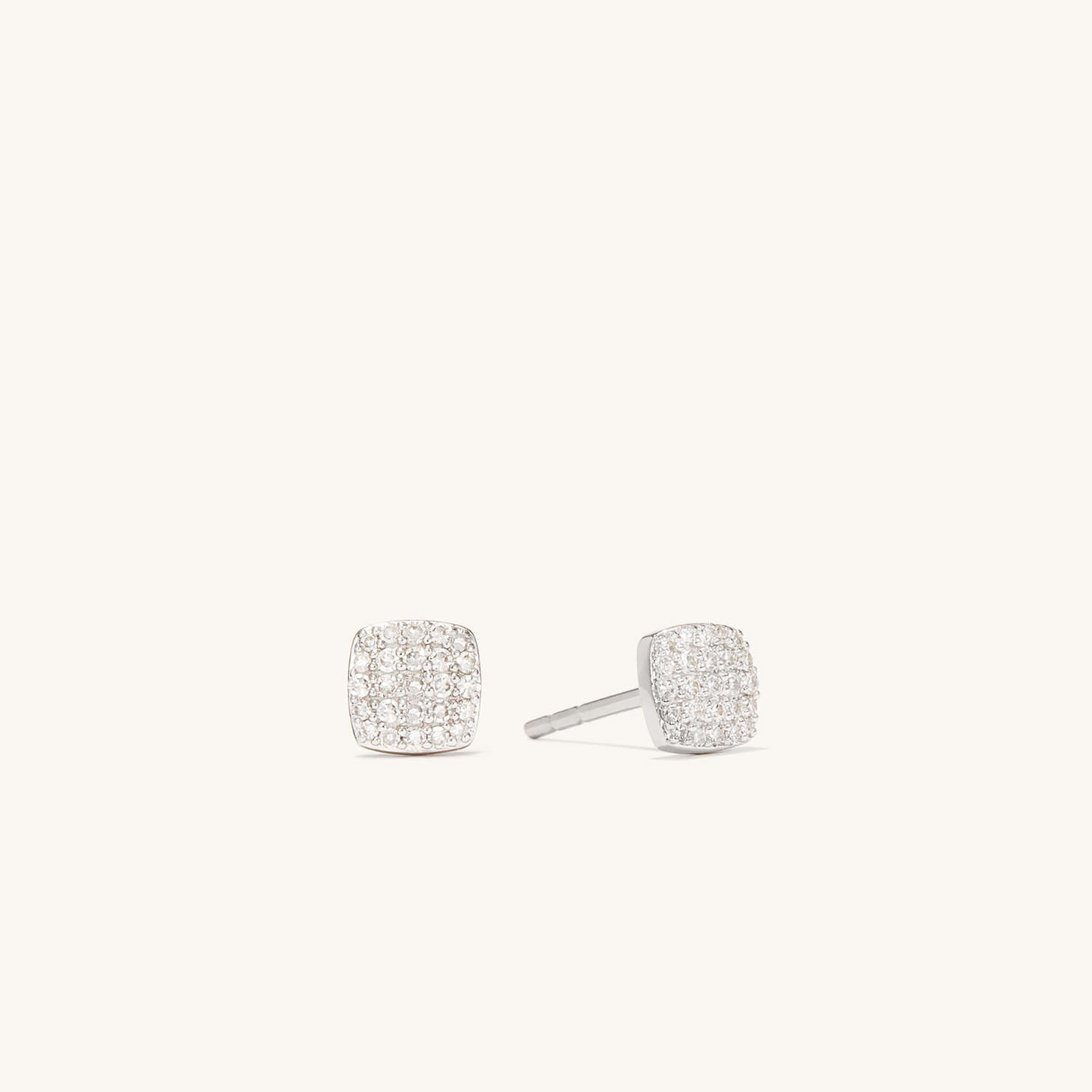 Pave Diamond Cushion Cut Moissanite Wedding Stud Earrings  customdiamjewel Sterling Silver White Gold VVS-EF