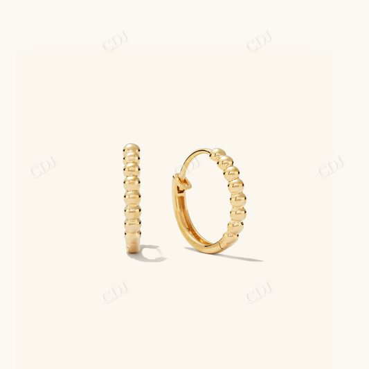 Beaded Gold Hoop Earrings  customdiamjewel Sterling Silver Yellow Gold 