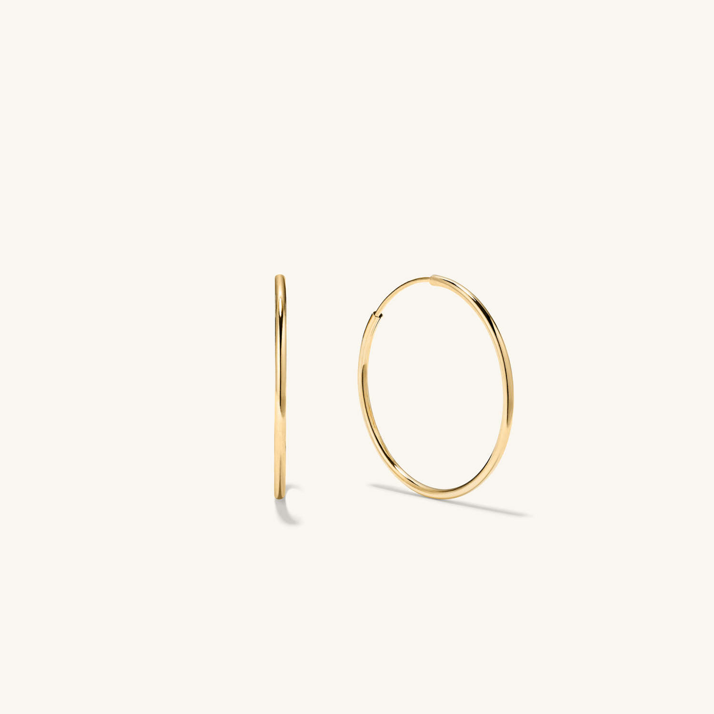 Round Natural 14K Solid Gold Between Hoop Earrings  customdiamjewel 10 KT Solid Gold Yellow Gold VVS-EF