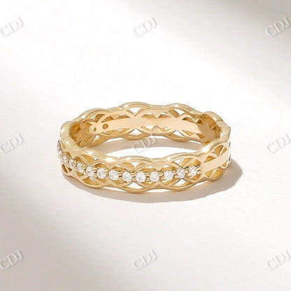 0.17CTW Round Diamond Celtic Knot Wedding Band  customdiamjewel 10KT Yellow Gold VVS-EF