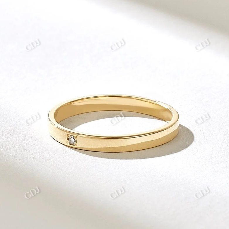 0.01CTW Round Minimalist Tiny Diamond Wedding Band  customdiamjewel 10KT Yellow Gold VVS-EF