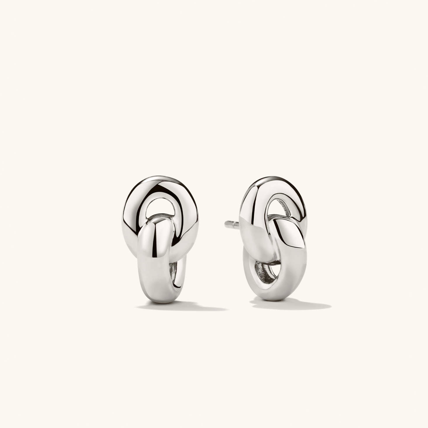 Linked Thick 14K Solid Gold Stud Earring  customdiamjewel 10 KT Solid Gold White Gold VVS-EF