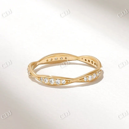 0.19CTW Diamond Pave Eternity Wedding Band  customdiamjewel 10KT Yellow Gold VVS-EF