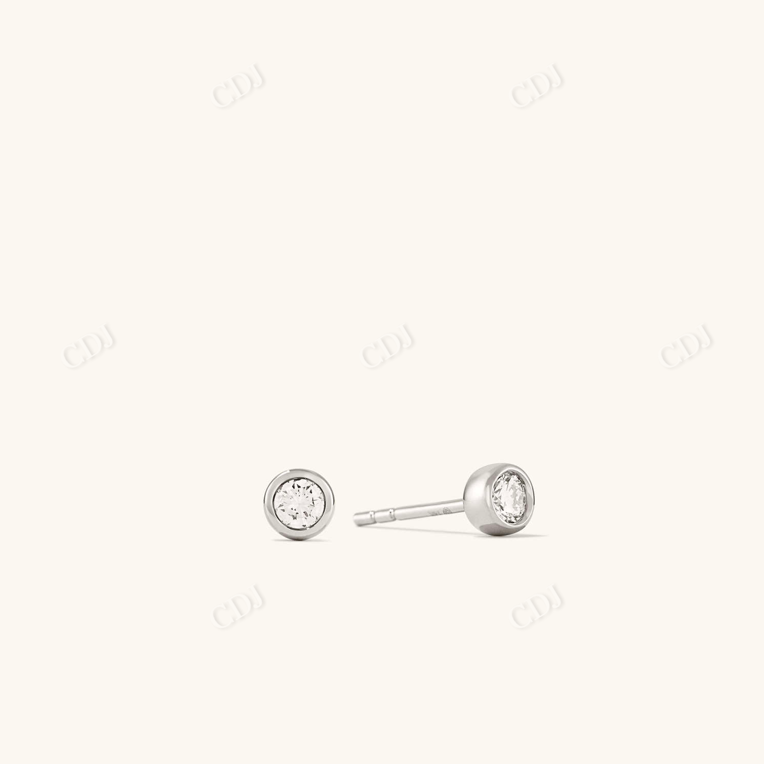 0.1CTW Lab Grown round Diamond Stud Earrings  customdiamjewel Sterling Silver White Gold VVS-EF