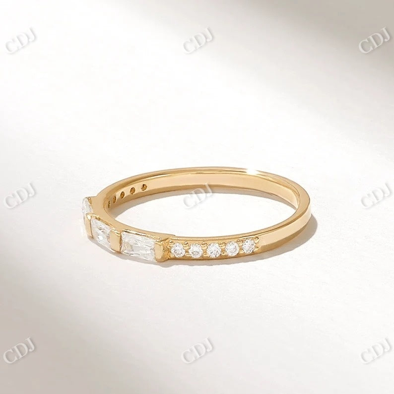 0.41CTW Trio Baguette Diamond Wedding Band  customdiamjewel 10KT Yellow Gold VVS-EF