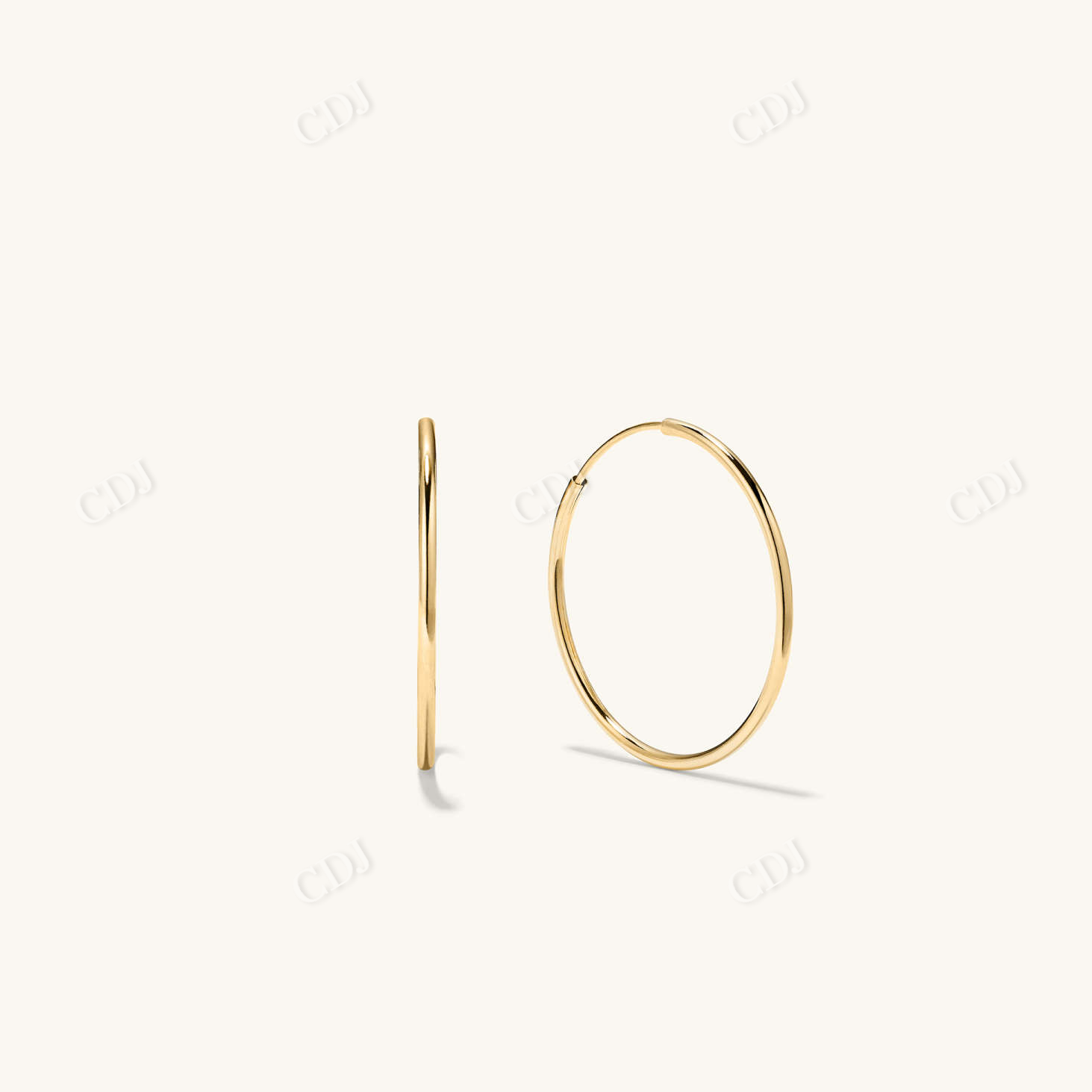 Unique Natural Diamond 14K Gold Oversized Thin Hoops  customdiamjewel 10 KT Solid Gold Yellow Gold 