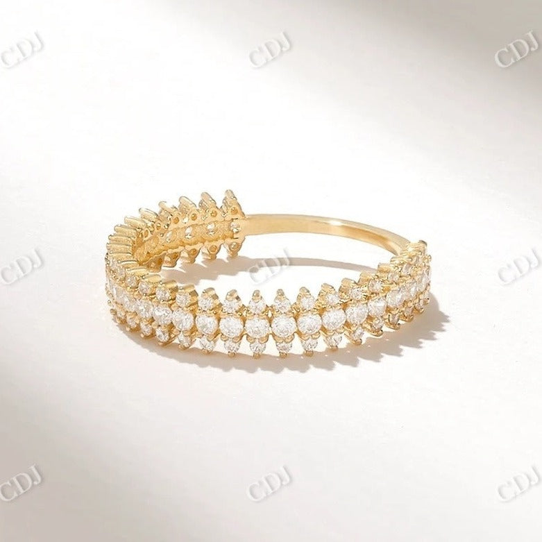 0.55CTW Minimalist Antique Half Eternity Diamond Wedding Band  customdiamjewel 10KT Yellow Gold VVS-EF