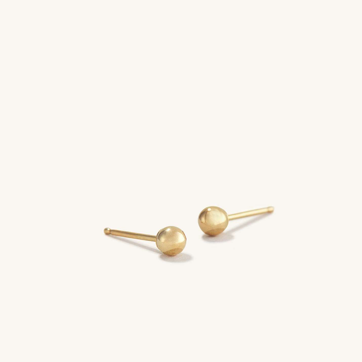 Daily Wear Plain 14K Solid Gold Sphere Stud Earring  customdiamjewel 10 KT Solid Gold Yellow Gold VVS-EF