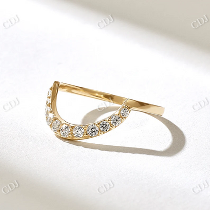 0.30CTW Deep Curved Natural Diamond Wedding Band  customdiamjewel 10KT Yellow Gold VVS-EF