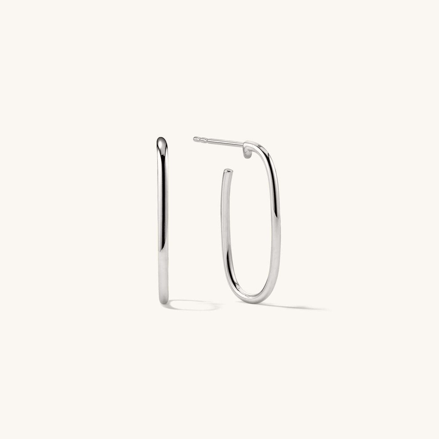 Paperclip Large And Modern 14K Gold Hoops Earrings  customdiamjewel Sterling Silver White Gold VVS-EF