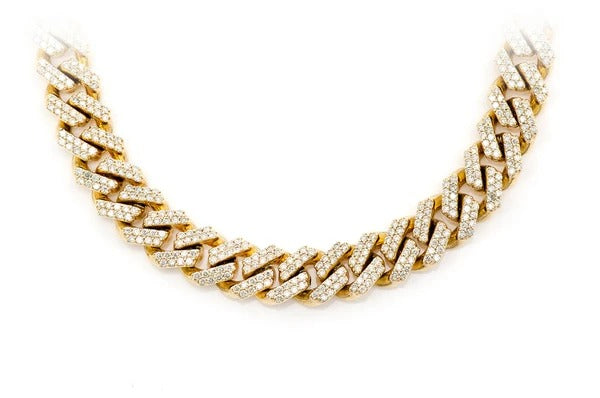 Hip Hop Iced Out Diamond Cuban Chain Necklace  customdiamjewel   