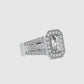 3.82CTW Cluster Diamond Engagement Ring