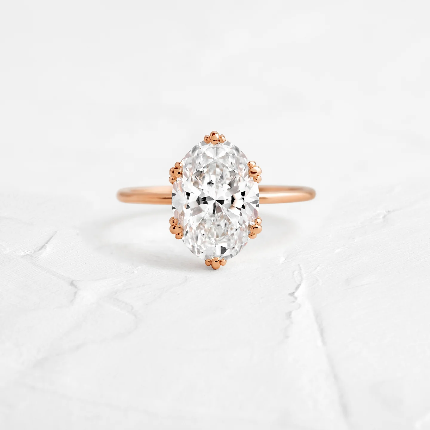 Solitaire Oval Cut Moissanite Antique Prong Set Engagement Ring  customdiamjewel 10KT Rose Gold VVS-EF