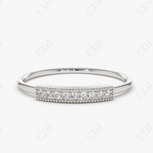 0.10CTW Lab Grown Micro Pave Diamond Wedding Ring  customdiamjewel Sterling Silver White Gold VVS-EF