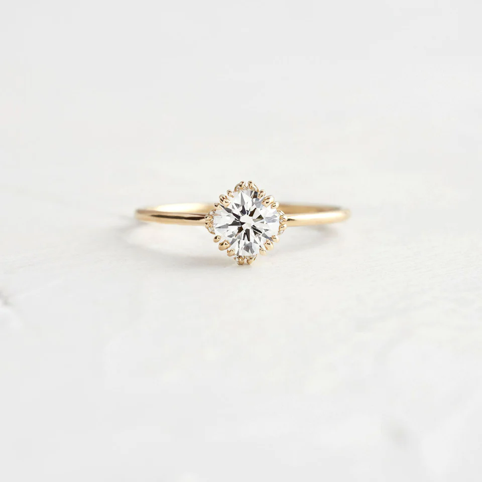 0.7CTW Round Cut Moissanite Engagement Ring  customdiamjewel   