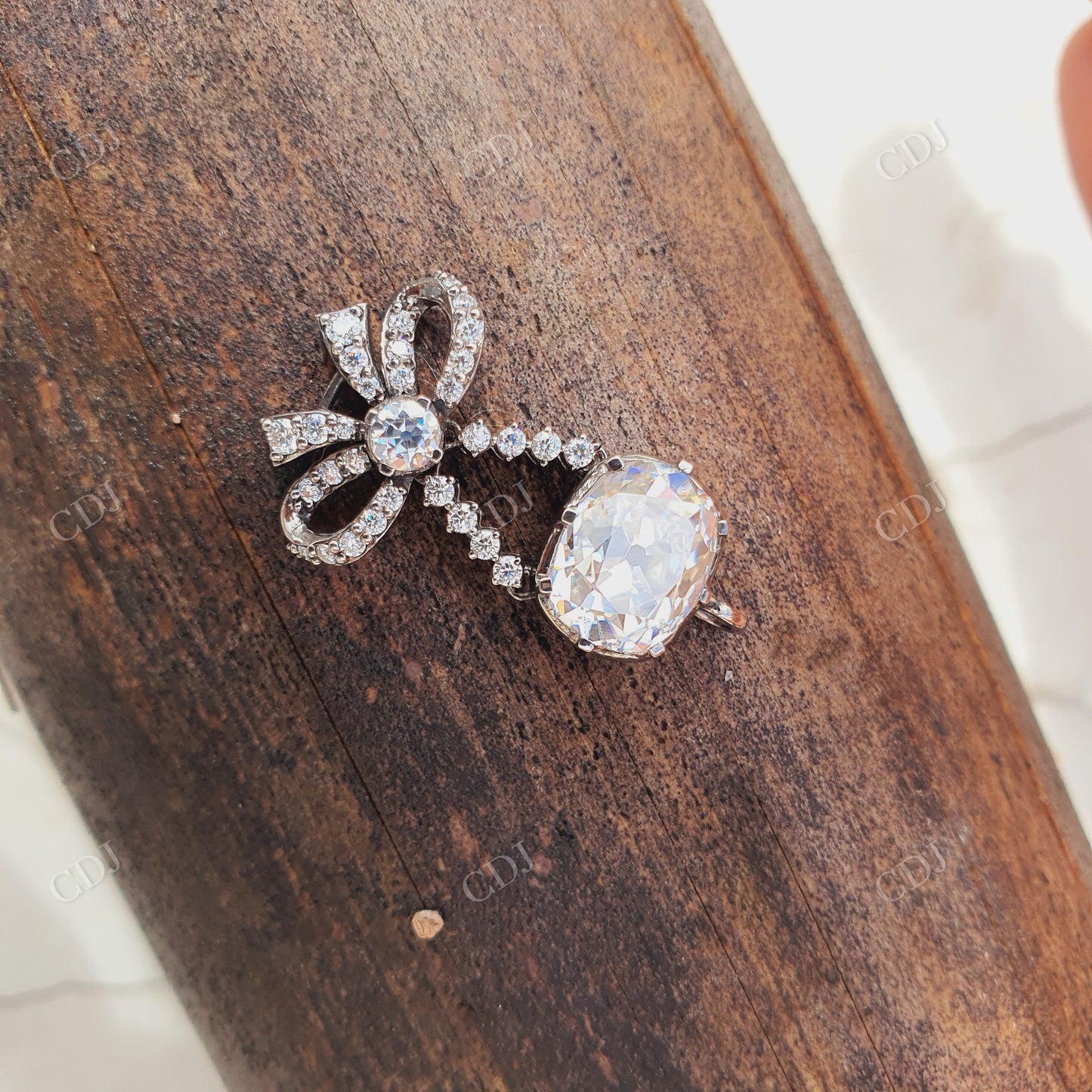 Antique Style Inspired Moissanite Pendant  customdiamjewel   