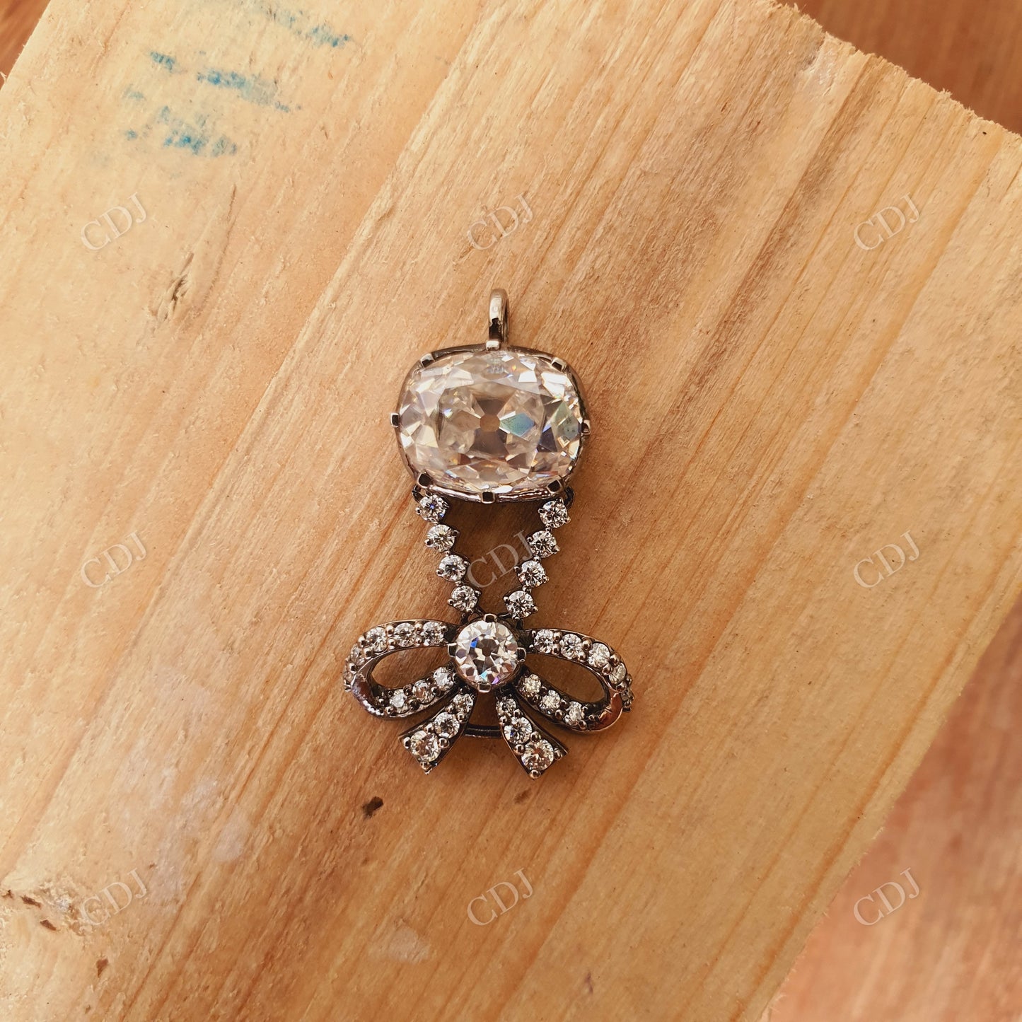 Antique Style Inspired Moissanite Pendant  customdiamjewel   