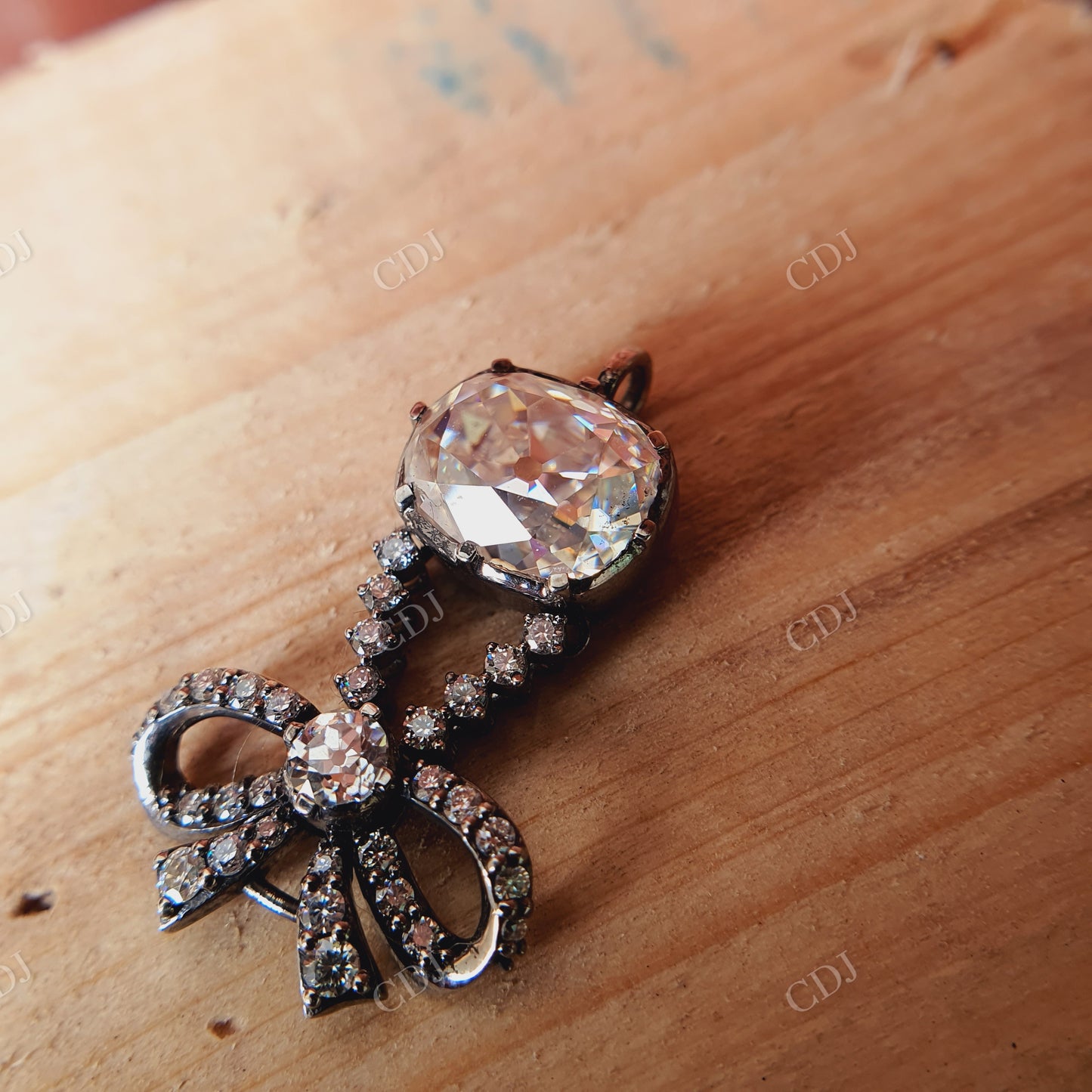 Antique Style Inspired Moissanite Pendant  customdiamjewel   