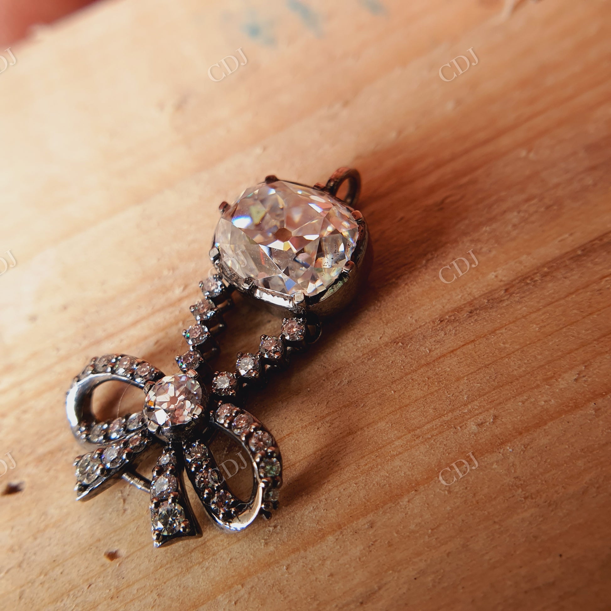 Antique Style Inspired Moissanite Pendant  customdiamjewel   