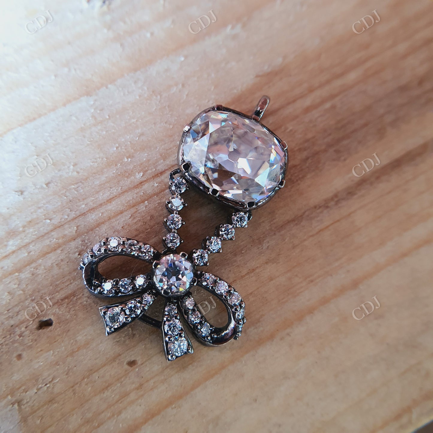 Antique Style Inspired Moissanite Pendant  customdiamjewel   