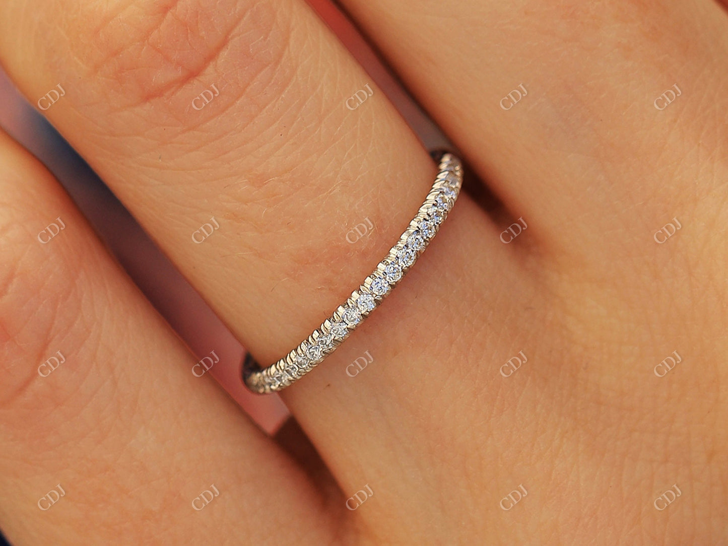 0.25CTW Lab Grown Diamond Pave Wedding Band  customdiamjewel   