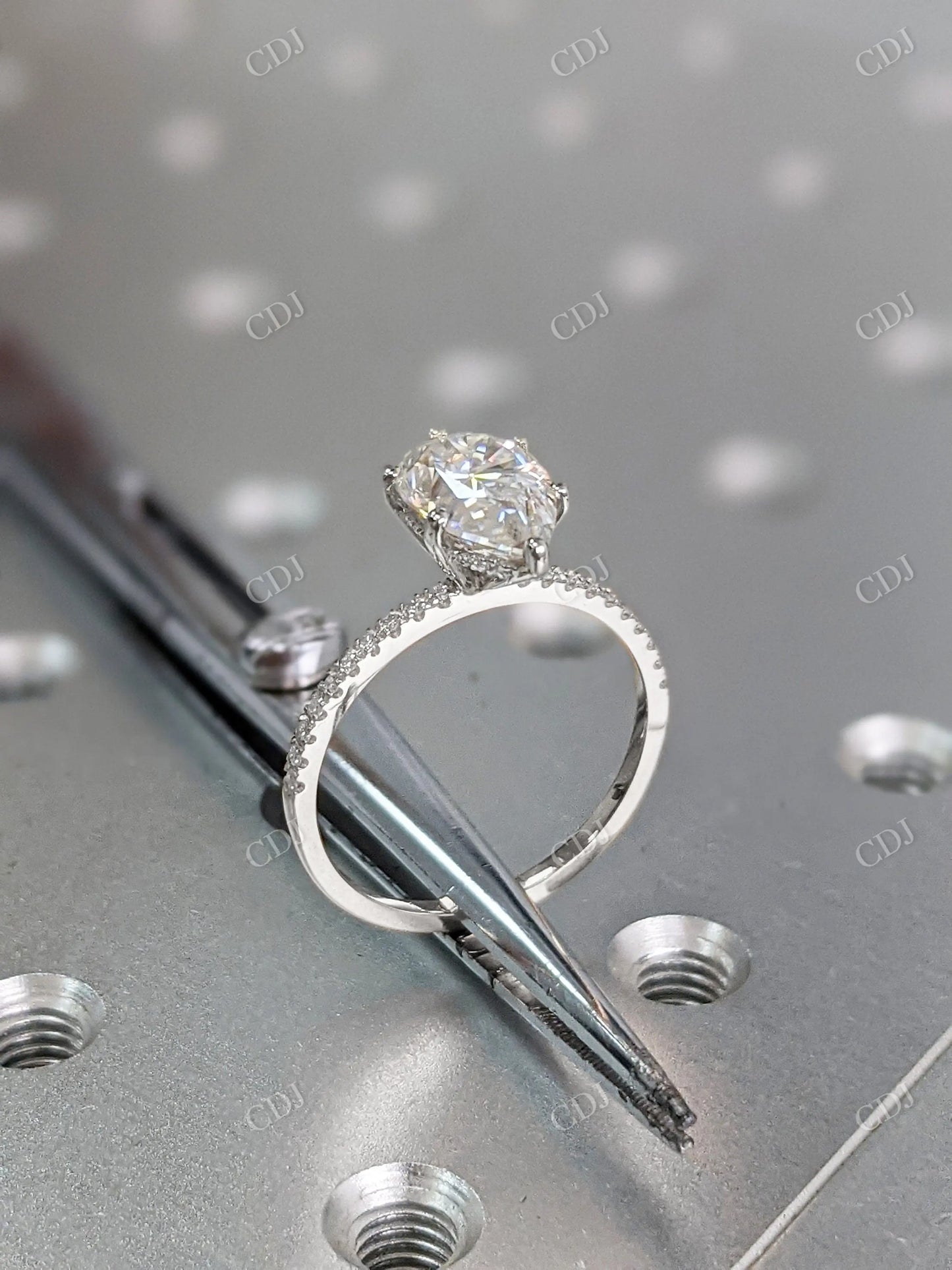 2.80CTW Pear Cut Moissanite Engagement Ring  customdiamjewel   