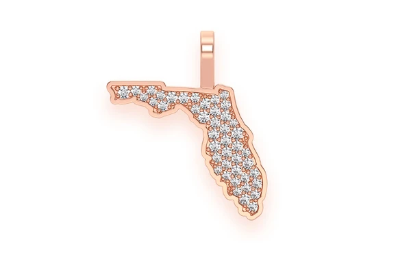 0.20CTW Florida State Diamond Pendant  customdiamjewel   