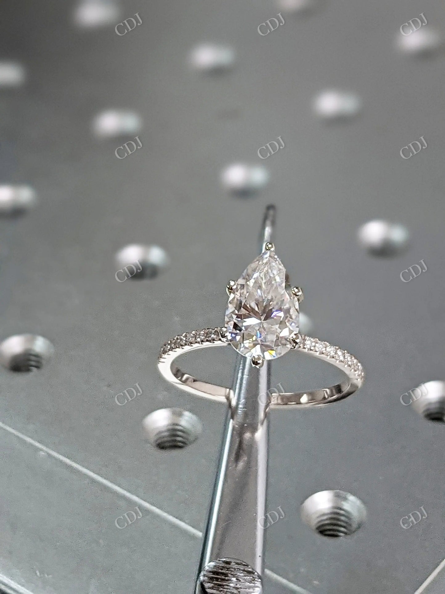 2.80CTW Pear Cut Moissanite Engagement Ring  customdiamjewel   