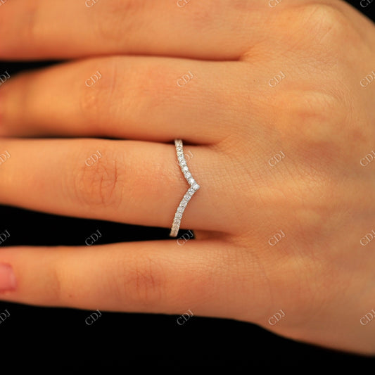 0.35CTW V Shaped CVD Diamond Wedding Band  customdiamjewel   