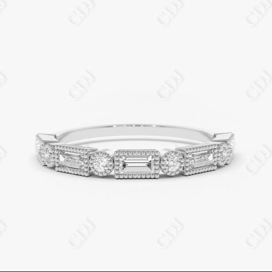 0.39CTW Lab Grown Baguette Diamond Wedding Band  customdiamjewel Sterling Silver White Gold VVS-EF