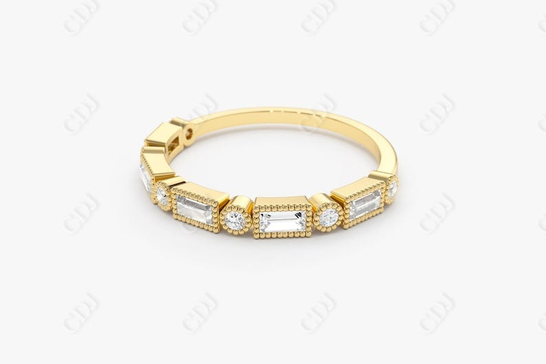 0.39CTW Lab Grown Baguette Diamond Wedding Band  customdiamjewel   