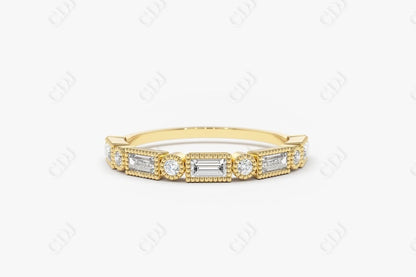 0.39CTW Lab Grown Baguette Diamond Wedding Band  customdiamjewel Sterling Silver Yellow Gold VVS-EF