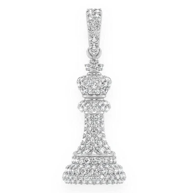 0.66CTW Chess King Diamond Pendant  customdiamjewel   