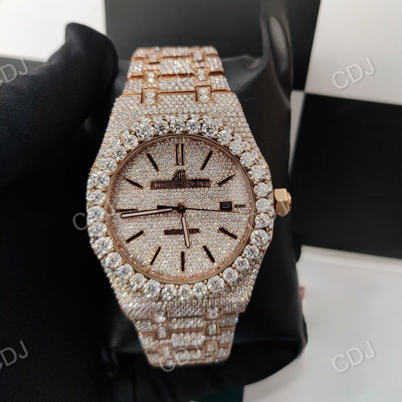 Custom Iced Out Hip Hop AP Diamond Watch  customdiamjewel   