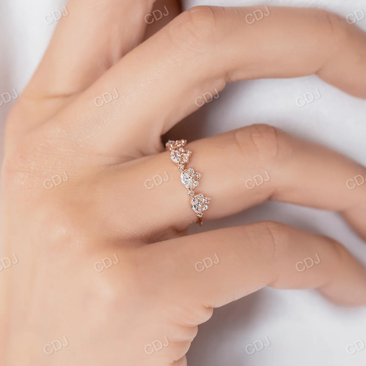 0.846CTW Cluster Natural Diamond Wedding Band  customdiamjewel   