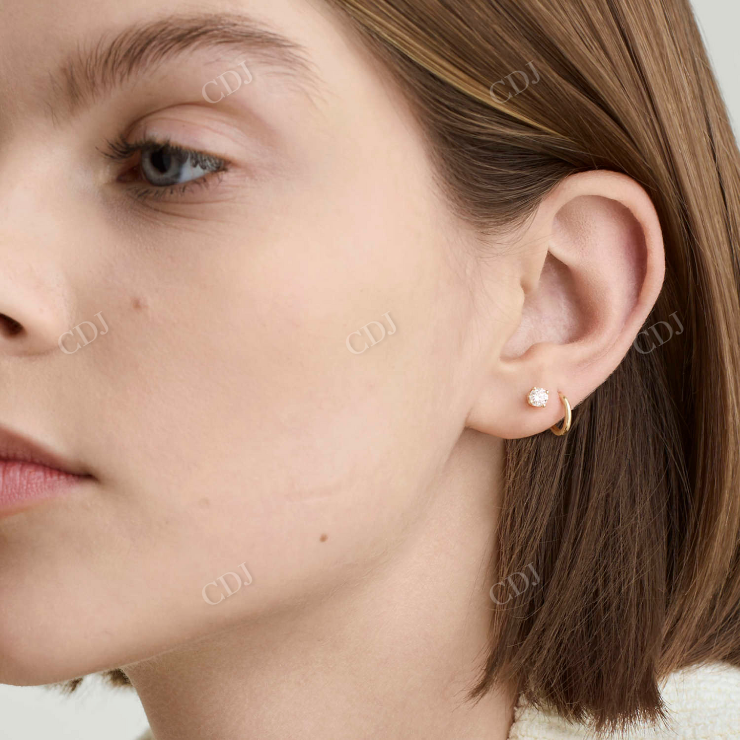 10K Yellow Gold Plain Hoop Earrings  customdiamjewel   