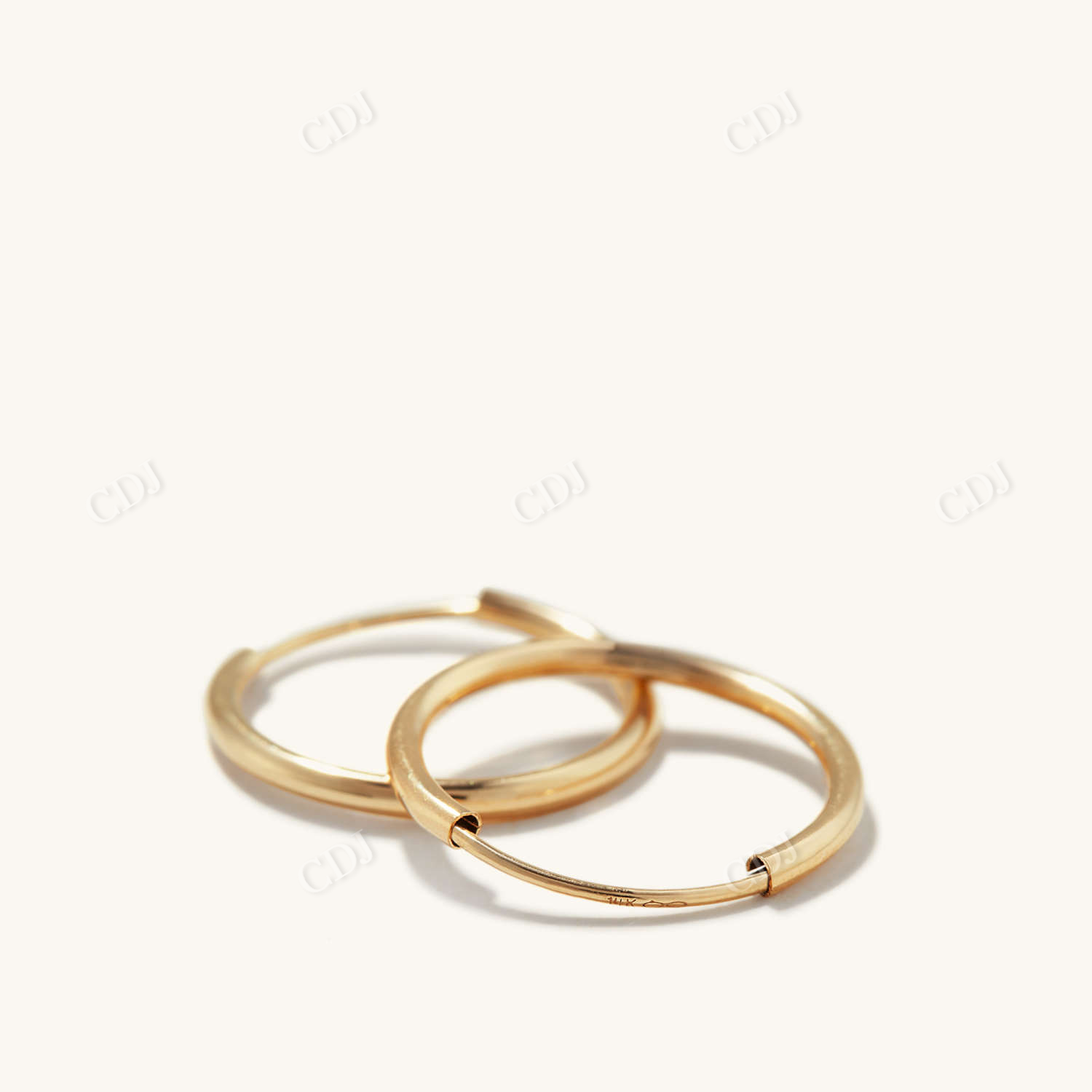 14K Solid Gold Small Hoops Earrings  customdiamjewel   