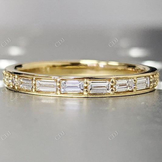 0.34CTW Gold Half Eternity Baguette Diamond Wedding Band  customdiamjewel   