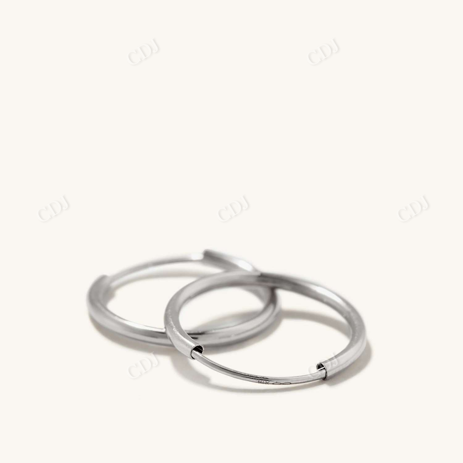 White Gold Small Hoop Earrings For Women  customdiamjewel   