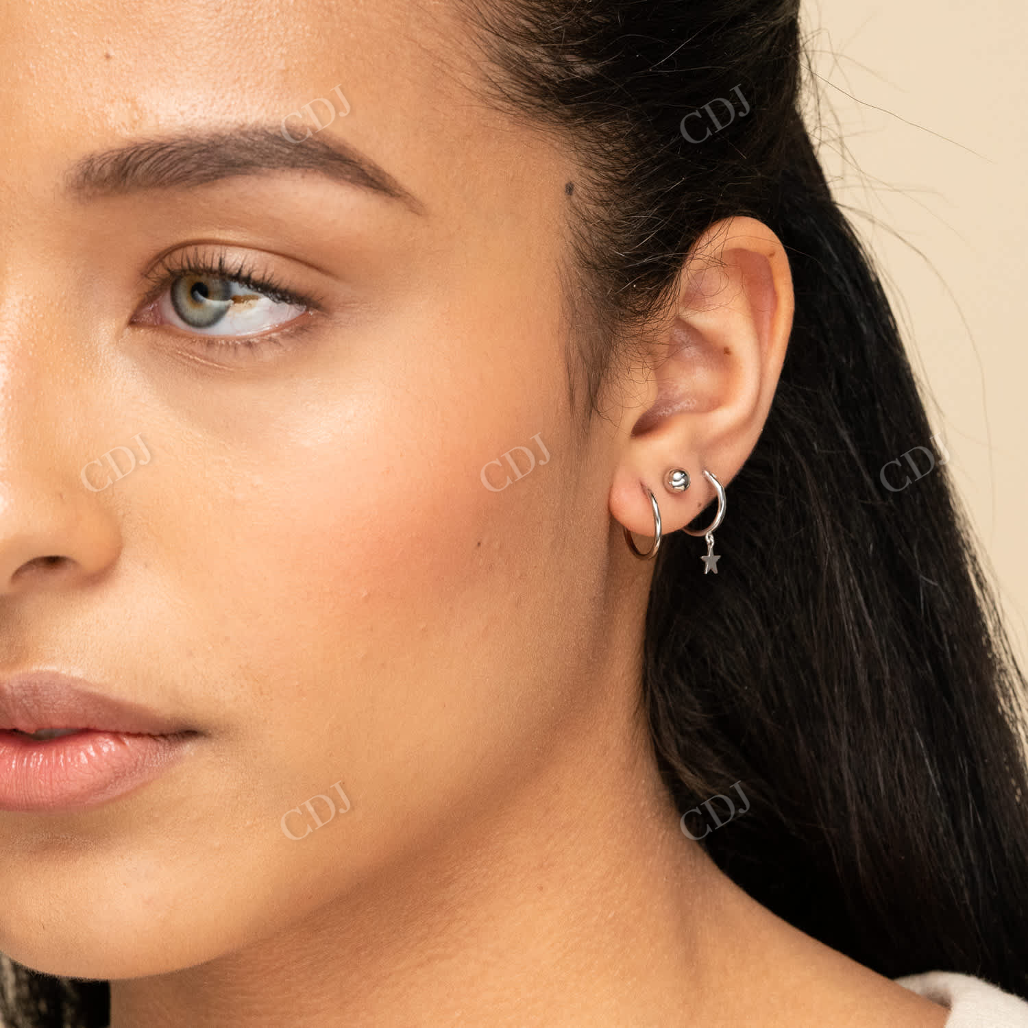 14K Gold Long Oversized Hoop Earrings  customdiamjewel   