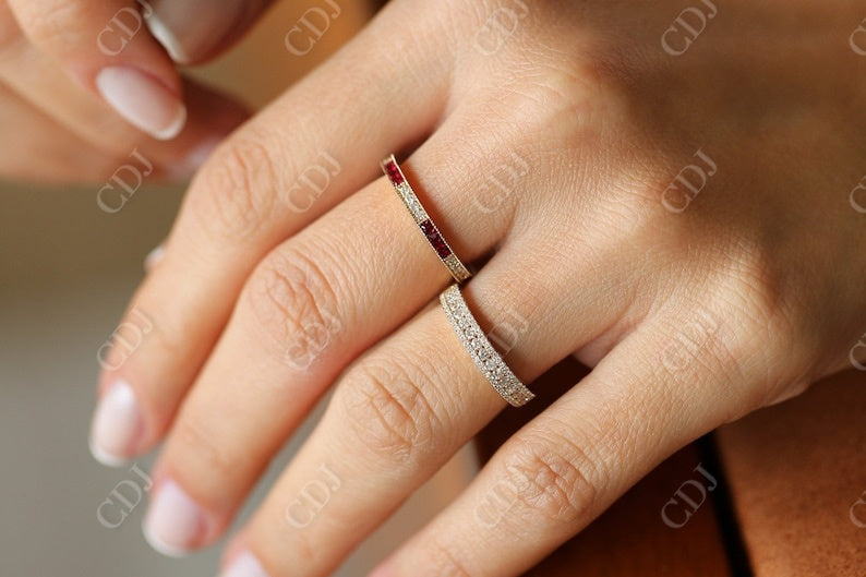 0.61CTW Lab Grown Half Eternity Round Brilliant Wedding Band  customdiamjewel   