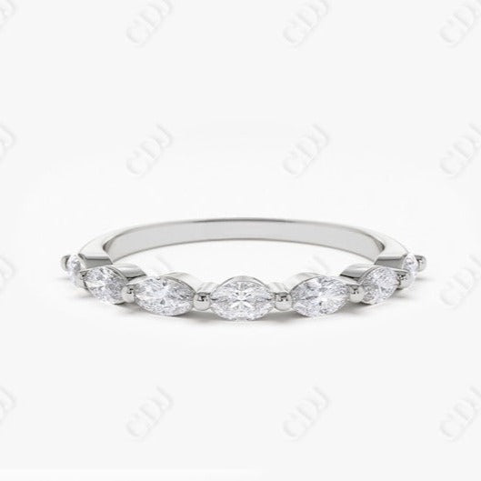 0.56CTW Lab Grown Marquise Diamond Wedding Band  customdiamjewel Sterling Silver White Gold VVS-EF