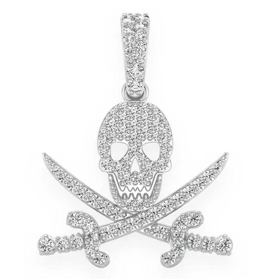 0.35CTW Pirate Skull Diamond Pendant  customdiamjewel   