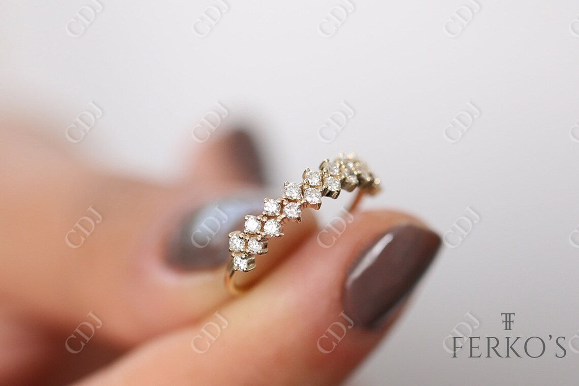 0.60CTW Natural Diamond Solid Gold Half Eternity Wedding Band  customdiamjewel   