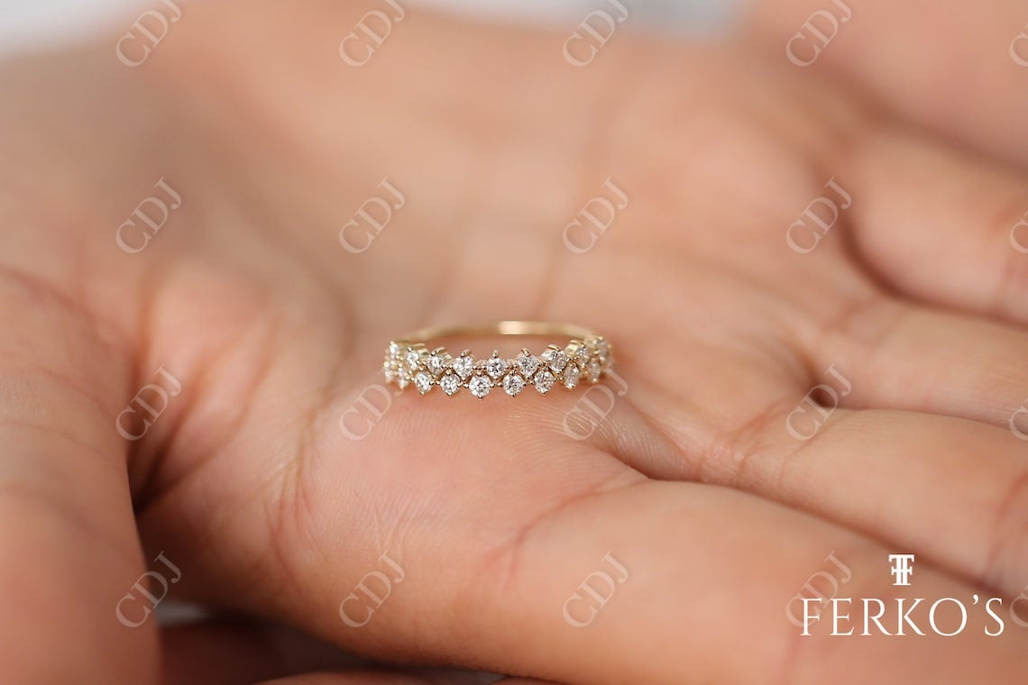 0.60CTW Natural Diamond Solid Gold Half Eternity Wedding Band  customdiamjewel   