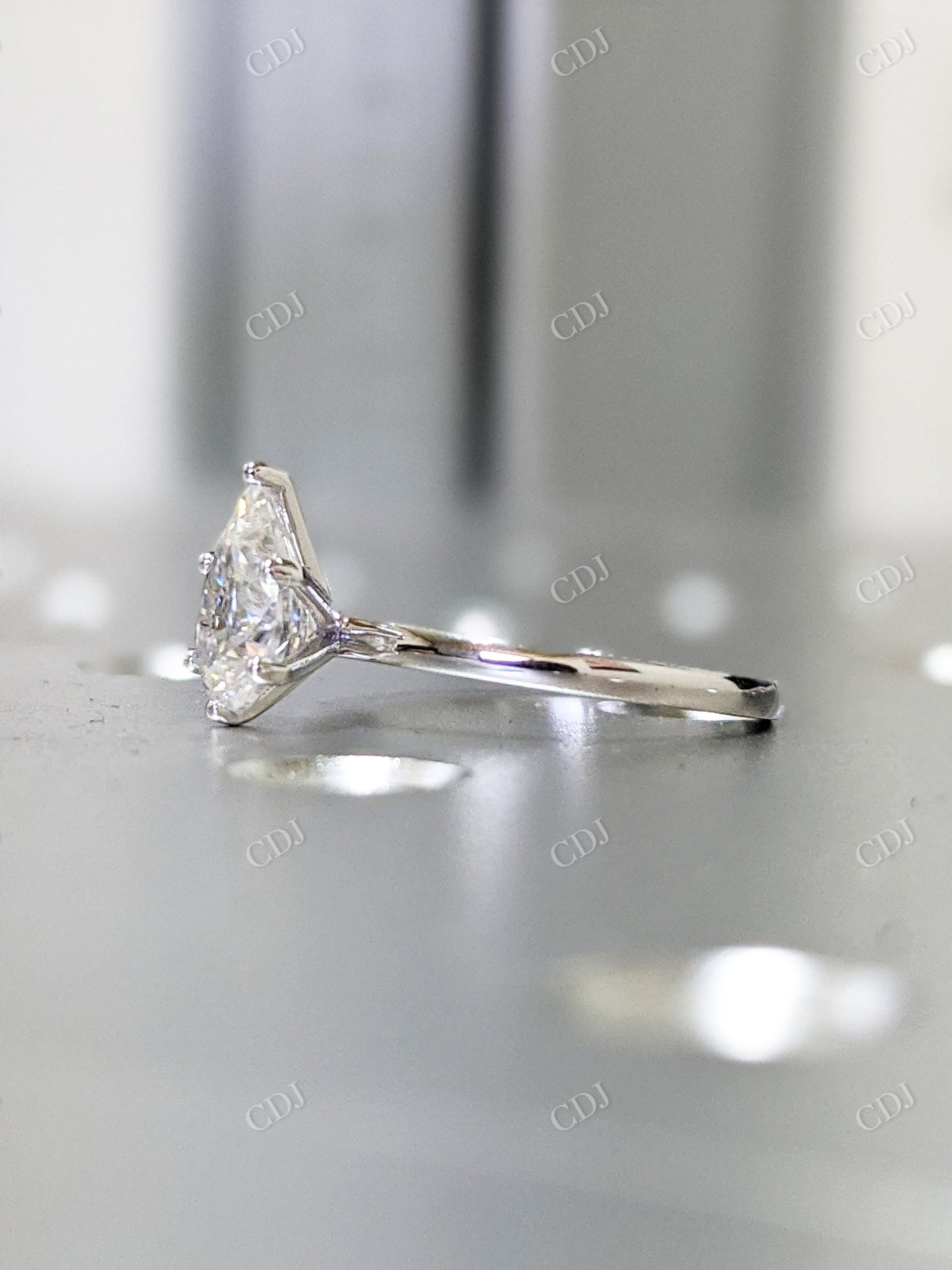 1.25CTW Pear Cut Solitaire Moissanite Engagement Ring  customdiamjewel   