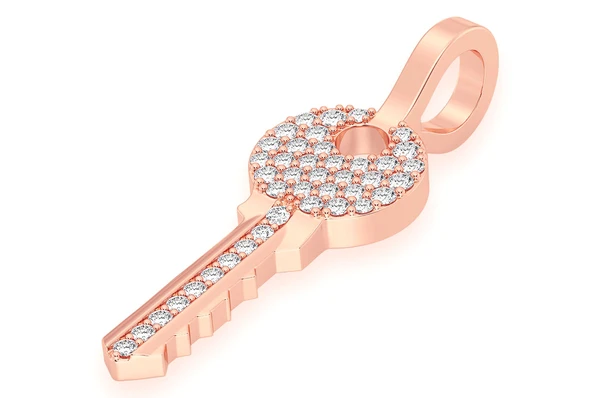 0.15CTW Key Diamond Pendant  customdiamjewel   